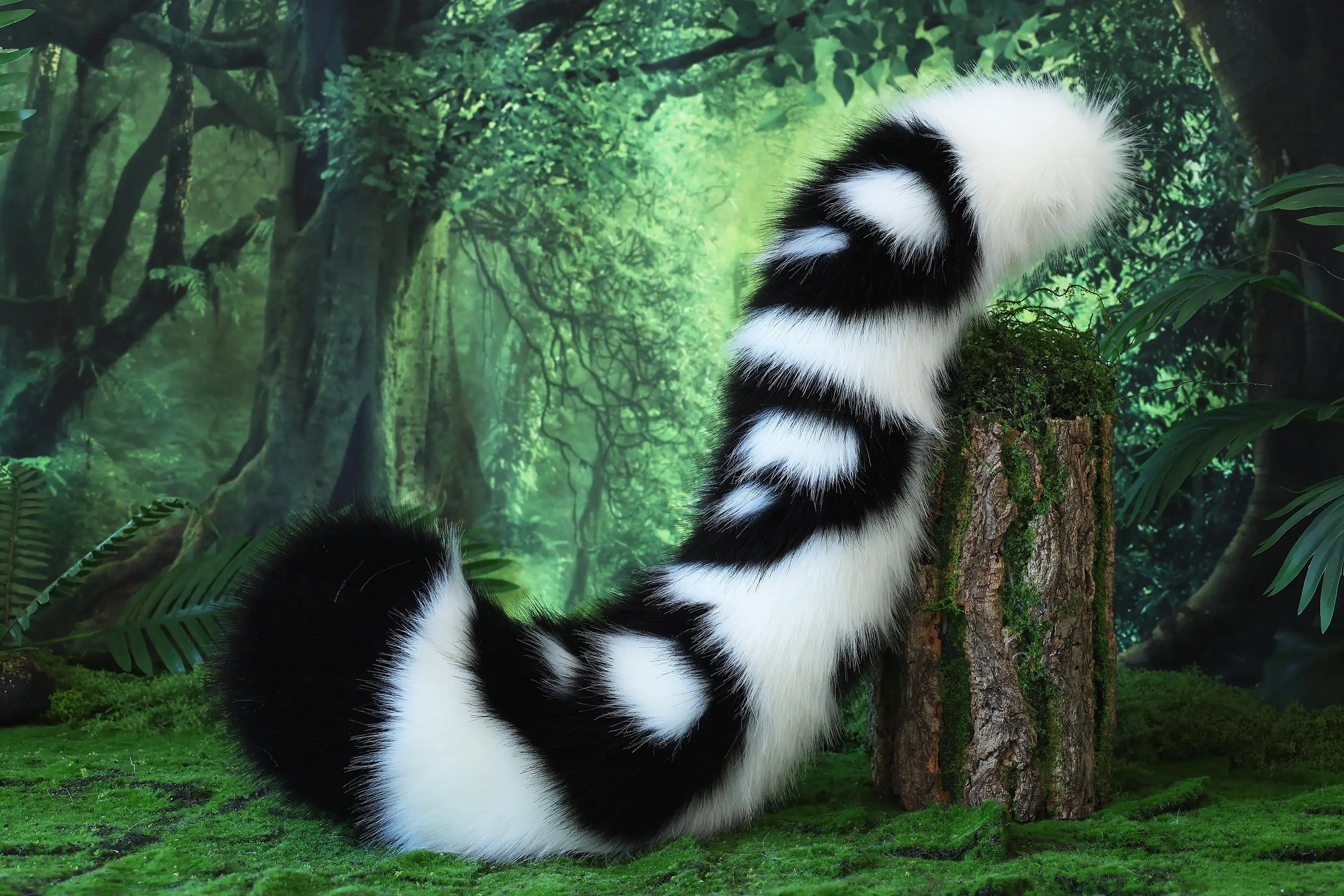 Cute Snow Leopard Ear and Tail Set – Cosplay Costume, Faux Fur Tail, Halloween Accessory