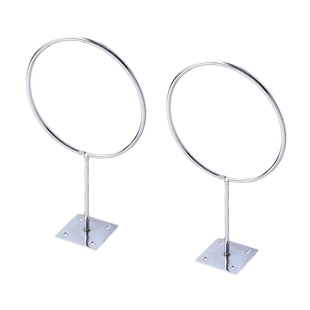 2PCS Stainless Steel Wall Mount Sports Ball Rack Display Ball Holder for Basketball Soccer Football Volleyball Exercise Ball