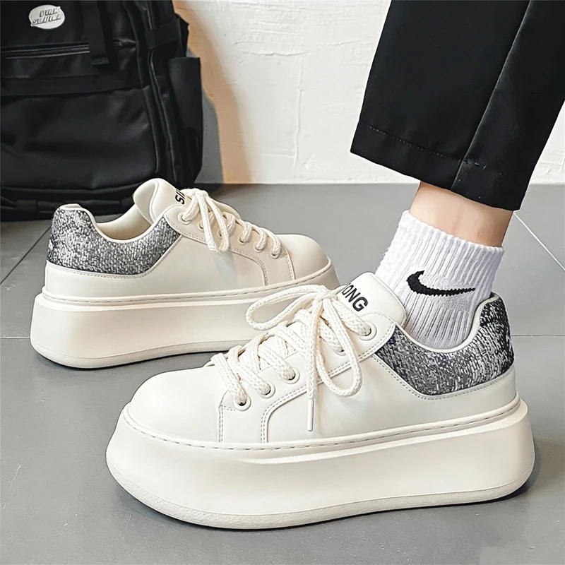 Mens heightening shoes Thick soled mens shoes Water resistant and wear resistant Increase height by 6 centimeters Durable