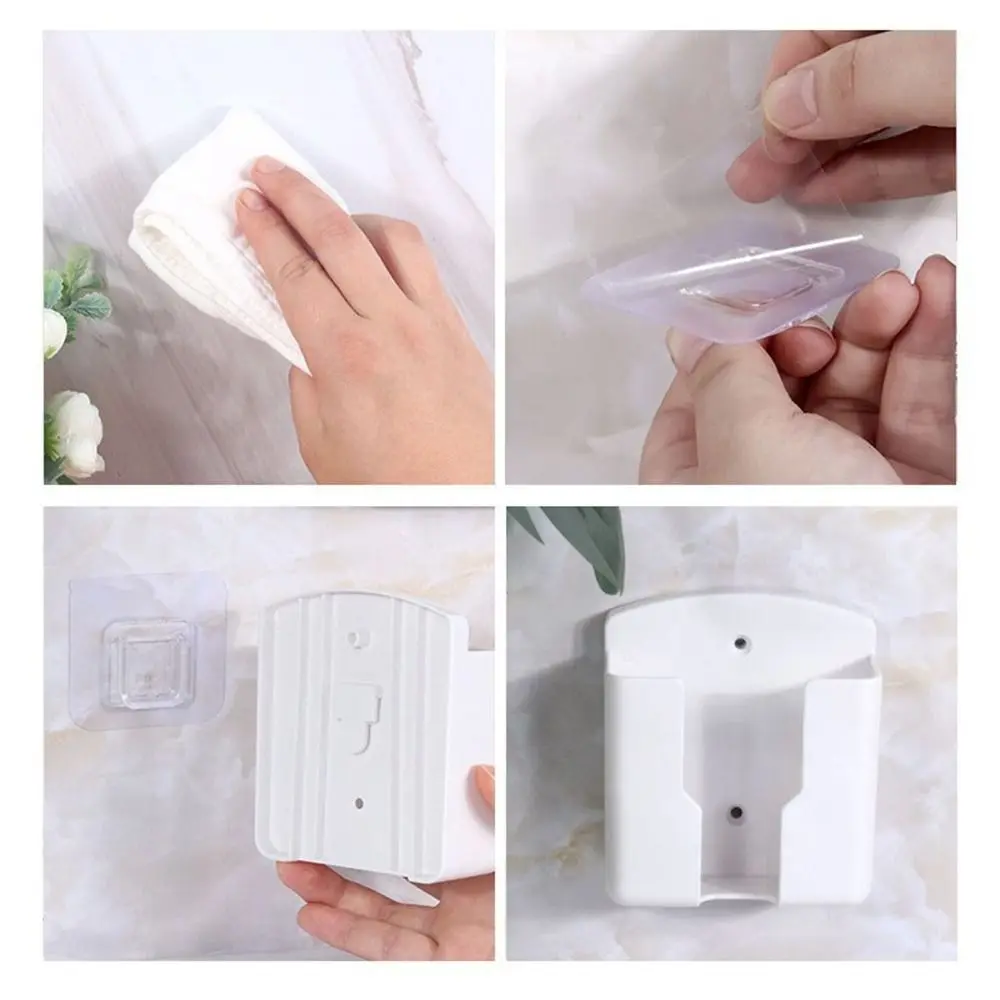 Plastic Air Conditioner Remote Control Holder Self Adhesive Wall Mounted Remote Controller Holder Space Saving Waterproof