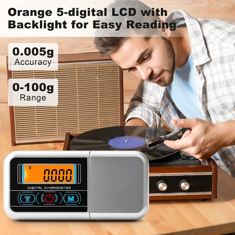 A16R-Mini Jewelry Scale 100Gx0.005G Precise Turntable Stylus Force Digital Dynamometer Tracking Gauge For Vinyl Record Needle
