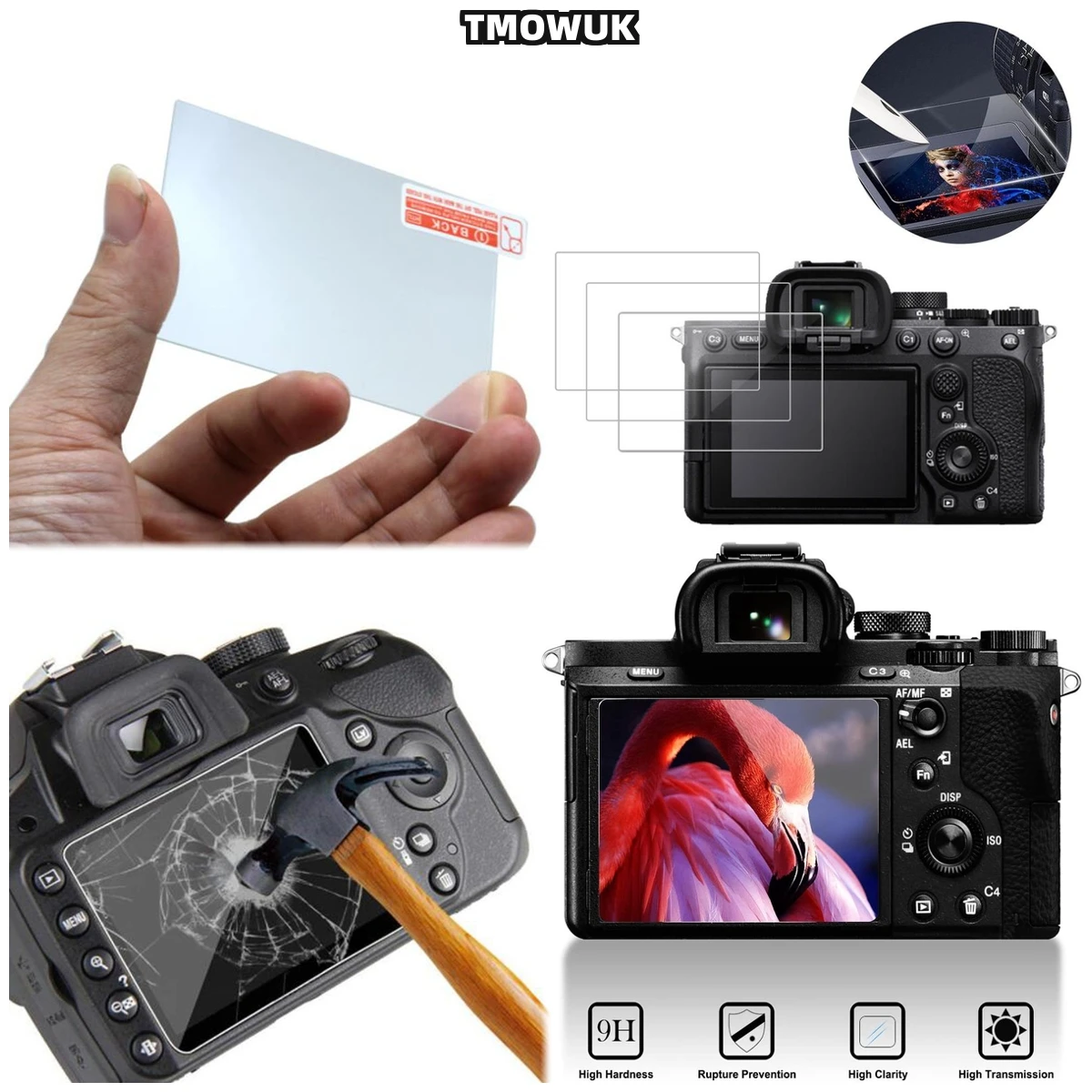 

For A7RII A7RIII A7R4 A7R4A A7SMII A7RMII A7MII A7MIII Tempered Glass Screen Protector 9H Hardness HD Clear LCD Film Anti - Dust