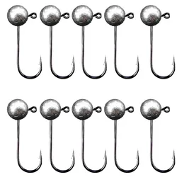 10pcs/lot Jig Head Fishing Hook 1g 2g 3.5g 5g 7g 10g Round Ball Jig Head Fishhook Soft Worm Fishing Accessories