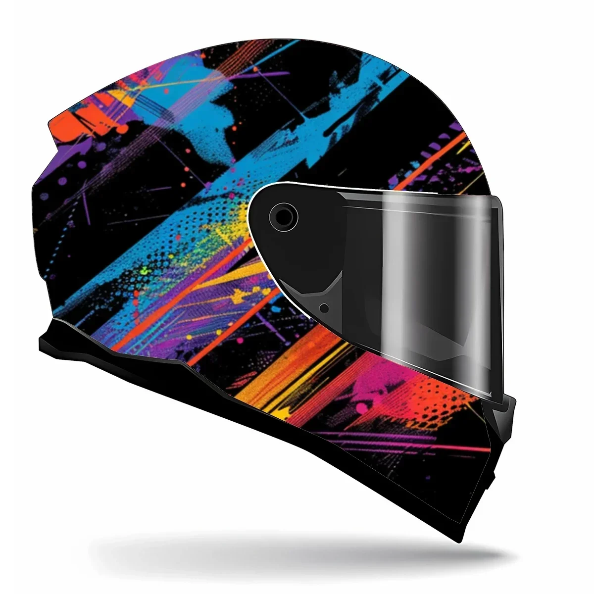 Abstract Splatter Grunge Full Helmet Wrap Sticker Motorcycle Helmet Racing Graphic Decal Vinyl Wrap Helmet Decorative Sticker