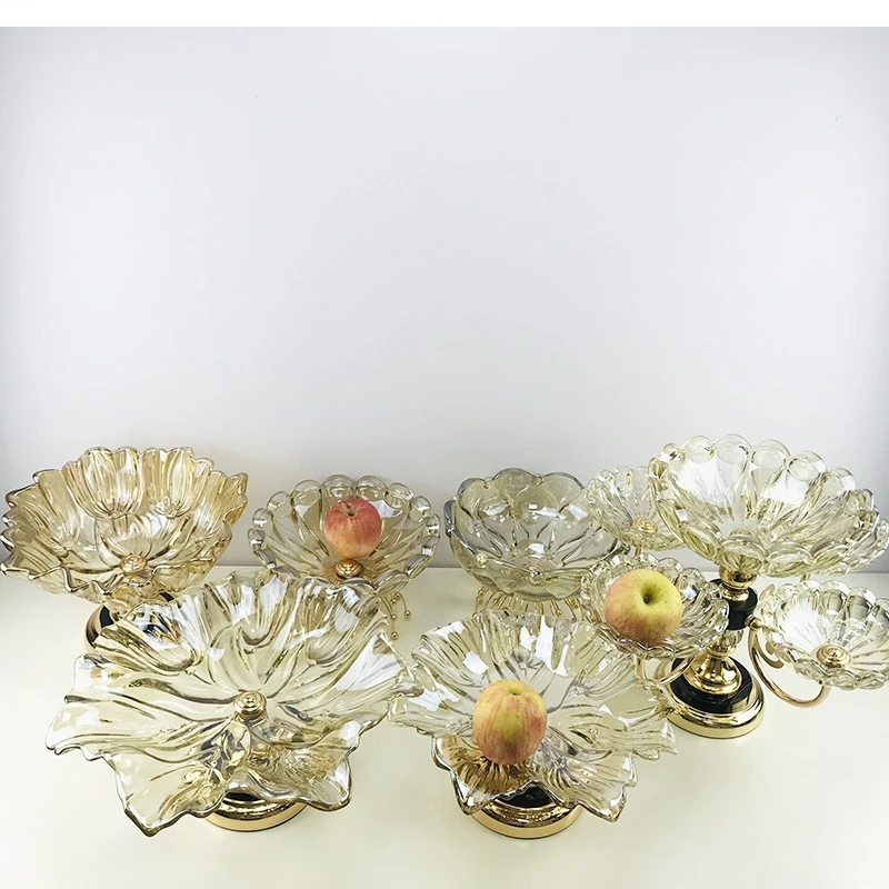 

glass multi-layer rotating room table decor