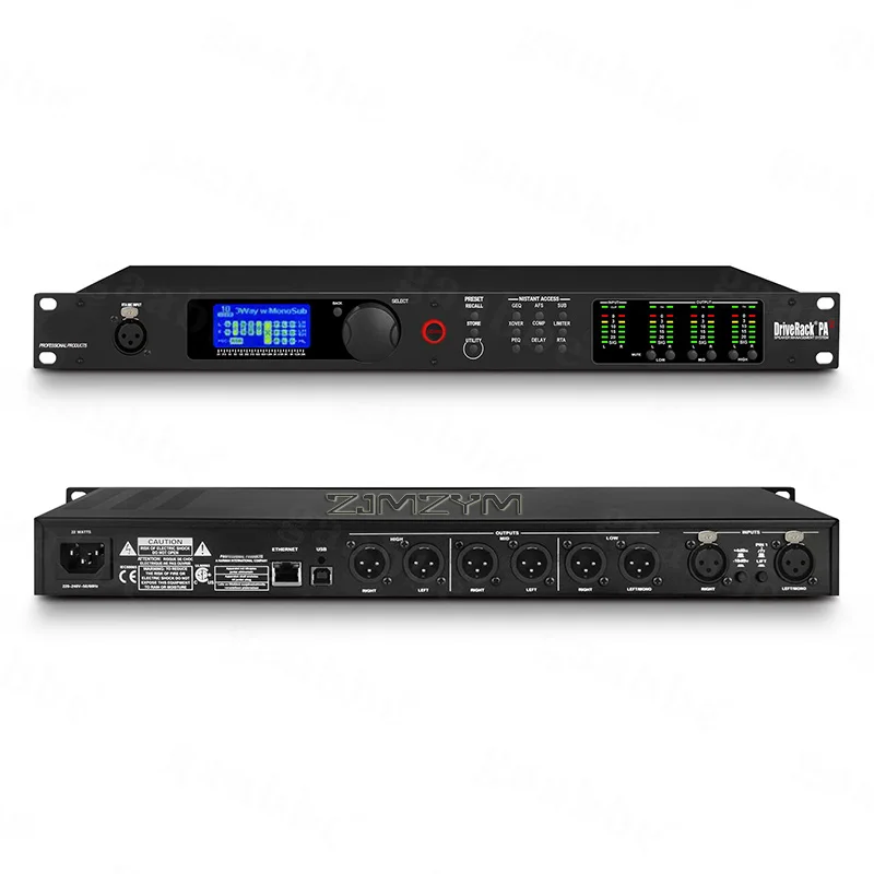 Procesador de audio profesional PA2 de 2 entradas y 6 salidas para actuaciones en escenario de bar, procesador de audio digital, altavoces line array