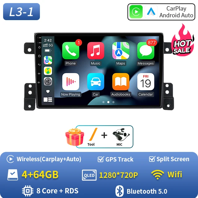 2Din autoradio Android 16 voor Suzuki Grand Vitara 3 2005-2010 2011-2015 autoradio multimediaspeler GPS Carplay Android Auto WIFI