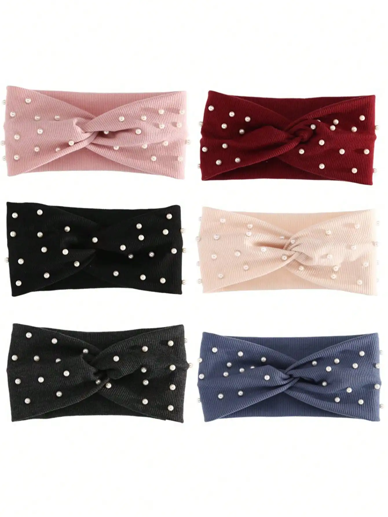 

1Pc Women's Faux Pearls Headband – Knit Wide Ear Warmer, Soft for Autumn/Winter Workout/Yoga