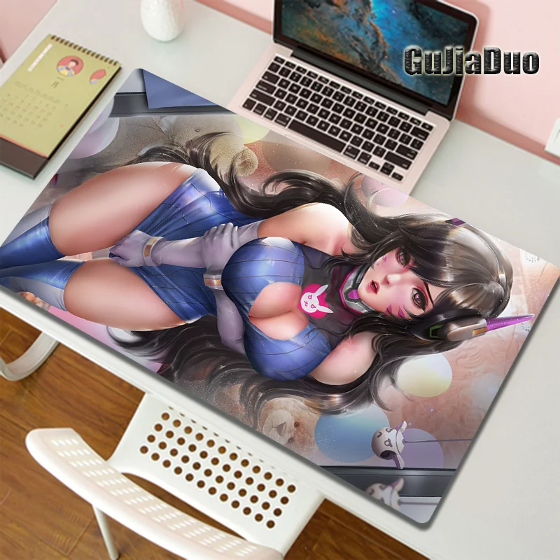 

D.Va Sexy Mange Large Size Mouse Pad Laptop Keyboard Table Desk Mat Anime Stuff Accessories Kawaii Non-slip Mousepad for Gamer