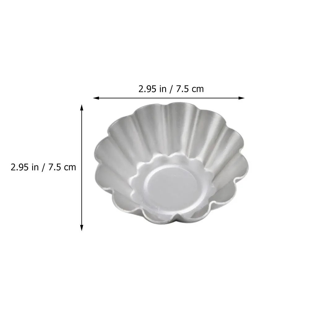 2Pcs Egg Tart Mold Premium Aluminium Alloy Non-Stick Bake Mold for Uniform Baking Cake Jelly Pastry Baking Tool