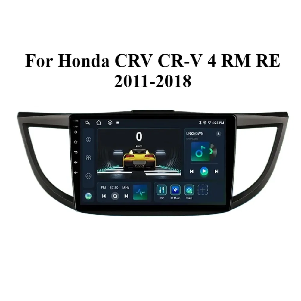

For Honda CRV CR-V 4 RM RE 2011-2018 Car Radio Multimedia Player Navigation 4G GPS Android 14 BT Wireless CarPlay Screen Stereo