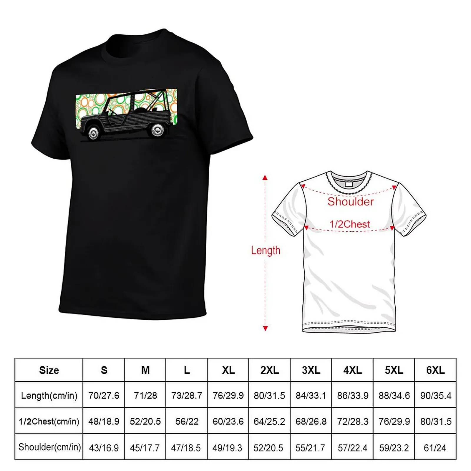 Copia de My drawing of the classic orange French beach car T-Shirt Plus Size Gym Sports T-Shirt