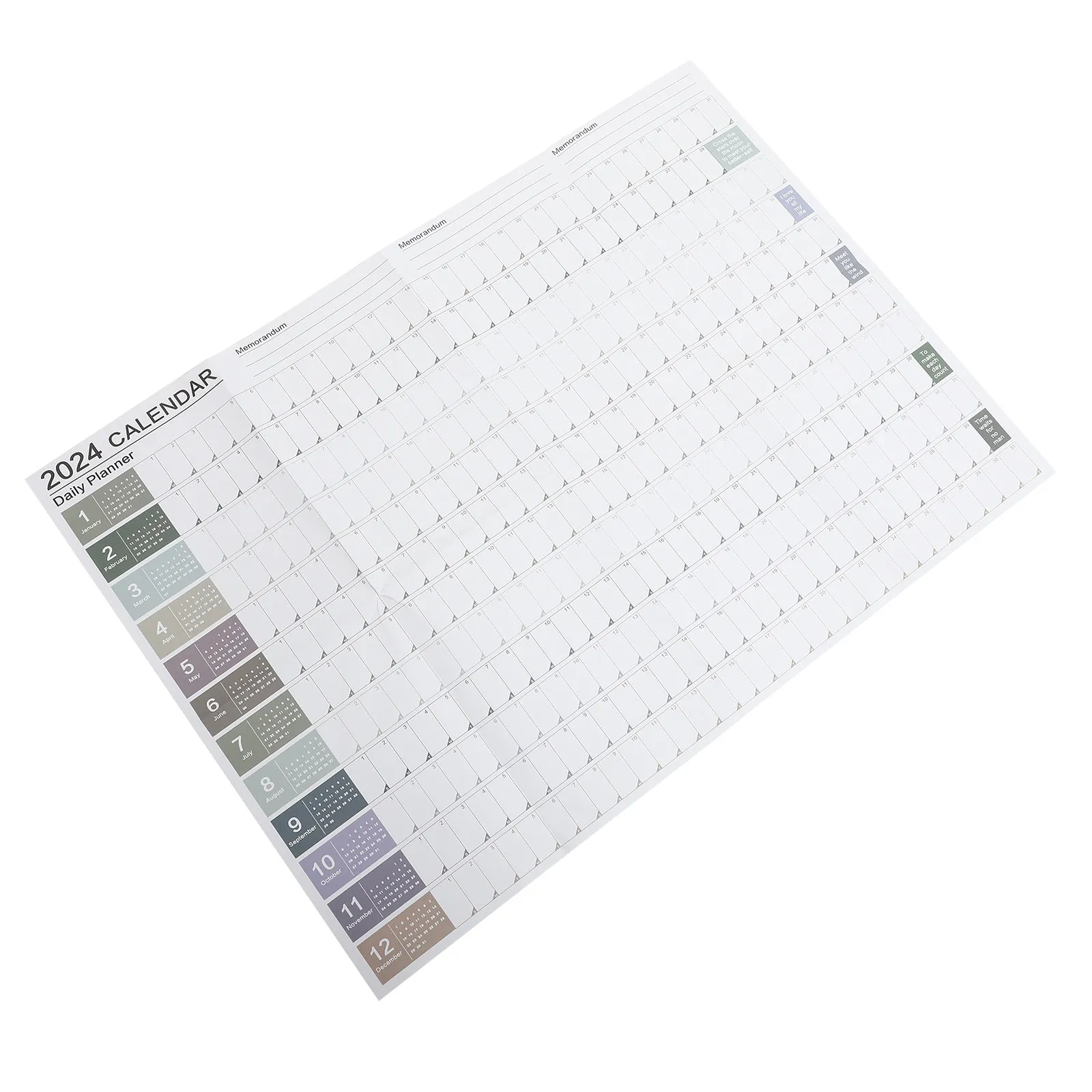 

1Set Wall Hanging Calendar Yearly Planner 2024 Decorative Paper Wall Calendar Office Home Daily Schedule Planning Memo Organizer