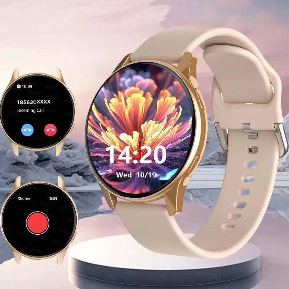 Jam Tangan Pintar Wanita Modis Hadiah Natal Layar Penuh Panggilan Bluetooth Foto Kustom Jam Tangan Multifungsi Pria Untuk Android Ios