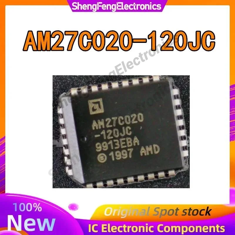 5PCS AM27C020-120JC AM27C020 EPROM, 256K x 8, 32 Pin, Plastic, PLCC