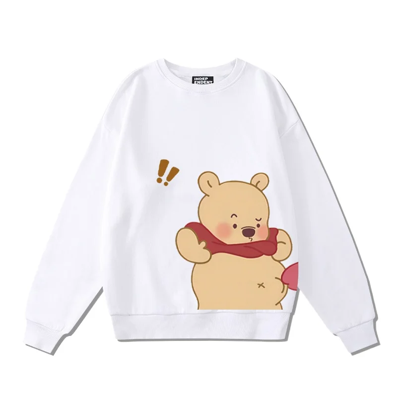 Winnie the Pooh cartoon sweatshirt women\'s crew neck sweatshirt women\'s top Lotso couple neck sweatshirt couple loose sweatshirt