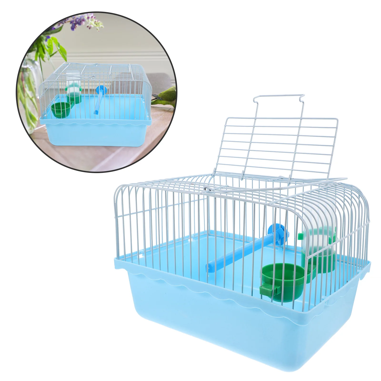 

Portable Bird Cage For Travel Spacious Sturdy Parrot Cage With Perch Food Box Water Dispenser Bird Carrier For Small Birds