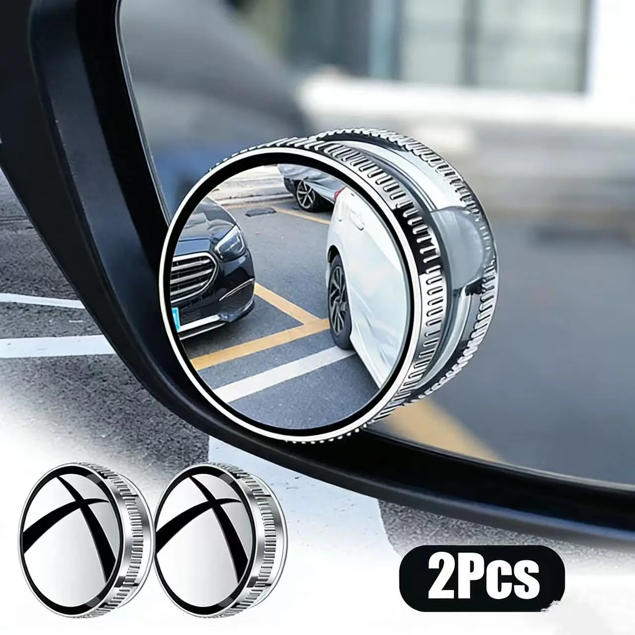 

2Pcs Side Blind Spot Mirror for Car 360-Degree Suction Cup Parking Auxiliary Convex Mirror 6CM HD Wide Angle Rearview