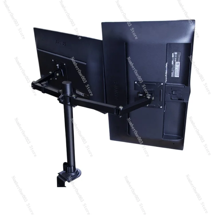 

No-Drill Dual Monitor Stand 17-27 Inch Display Screen Holder 360° Rotating Desktop Mount