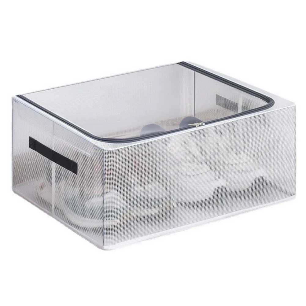 

Cross-border shoe storage box installation-free large clamshell storage shoe cabinet dust-proof steel frame shoe box