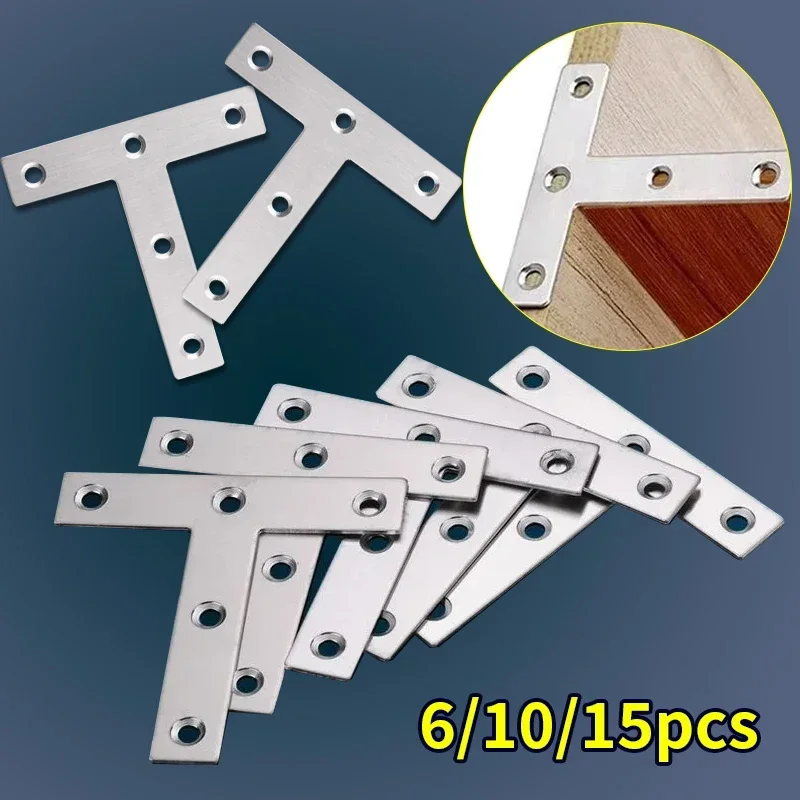 

6/10/15pcs T-shaped corner code connector, furniture fixing piece, used for cabinets, chairs, tables, stabilizing furniture