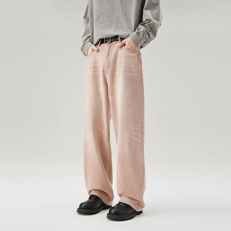 Spring And Summer Washed Denim Pants For Men And Women Loose Personalized Retro Curved Knife Pants With Holes Versatile Pants