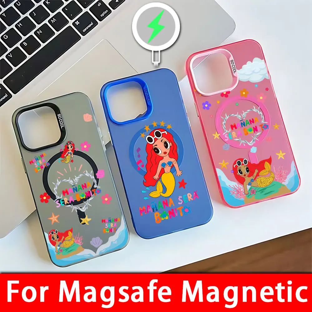 Karol G Manana Sera Bonito Magsafe Magnetic Phone Case for IPhone 11 12 13 14 15 16 Pro Max Plus Creative Silver Plated Cover