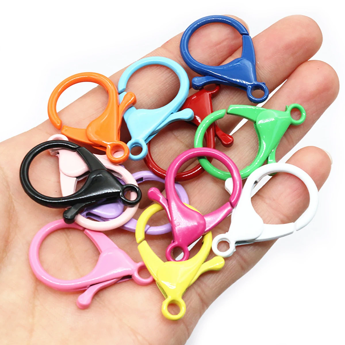 Image 7: 10 pcs/lot Snap Homard Fermoir Crochets Or Argent Plaqué BRICOLAGE Bijoux Faisant Des Résultats pour Porte-clés Neckalce Bracelet Fournitures