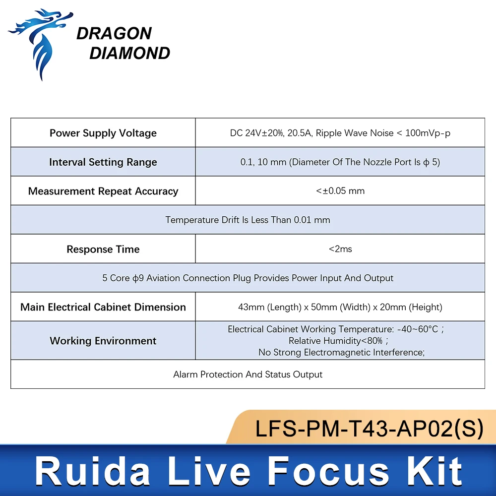 Imagem -06 - Ruida Live Focus Amplificador Sensor Head System para Metal e Não-metal Co2 Laser Cabeça de Corte Lfs-pm-t43-ap02 s Original