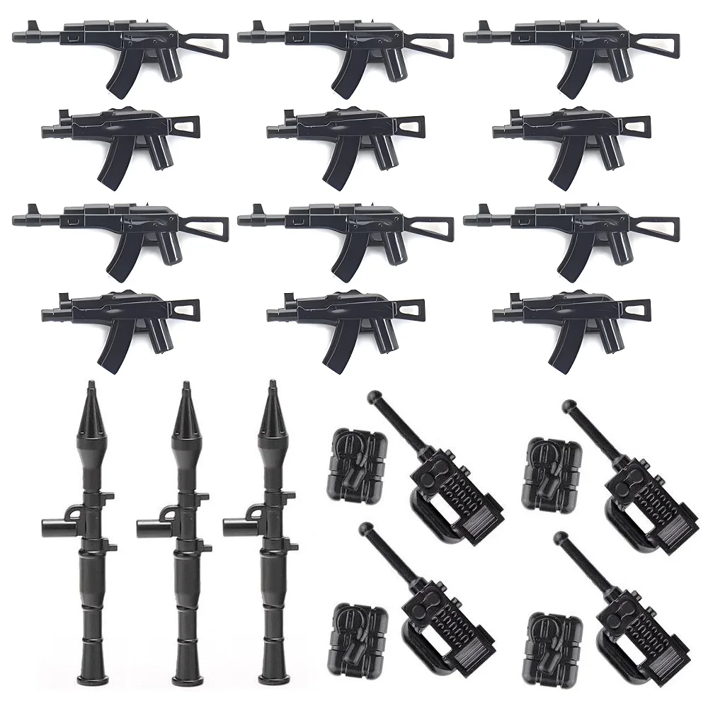 48PCS Military Weapons SWAT Special Forces Police Soldier Guns Mini Action Figures MOC Accessories Building Blocks Bricks Toys