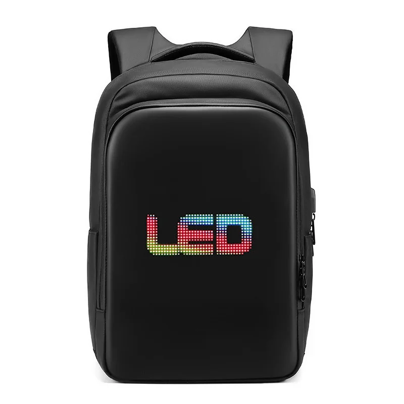 LED Smart Backpack Waterproof Large-capacity Outdoor Advertising Display Backpack Cellphone Control Laptop Bag for Unisex