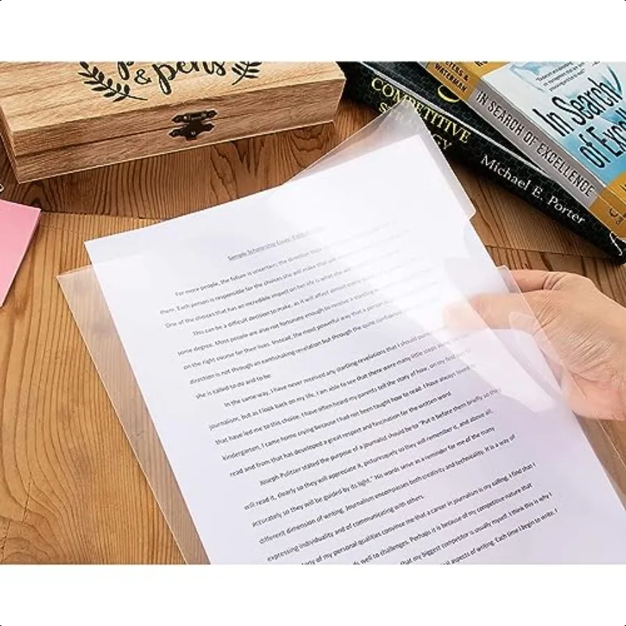 24 عبوة من المجلدات البلاستيكية الواضحة لحماية المشروع لوثائق حجم الحروف مقاس 11.4 × 8.9 بوصة