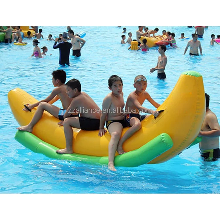 inflatable water totter inflatable water seesaw banana boat swimming pool games OEM factory