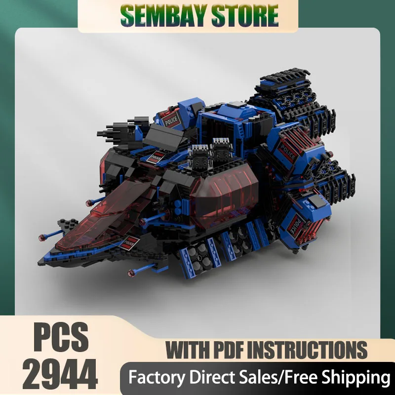 

Moc Building Bricks Modular Space Police I Prisoner Transport Middle Class Technology Blocks Christmas DIY Toy Construction Gift