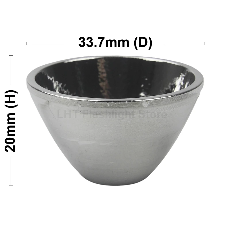 33.7mm (D) x 20mm (H) OP Aluminum Reflector Flashlight DIY Lamp Cup