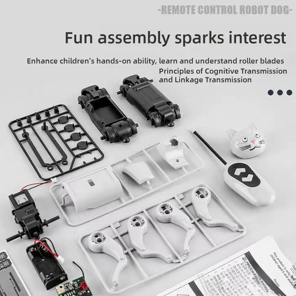 Rc Robot Kinderen Afstandsbediening Mechanisch Hond Speelgoed Wetenschapsonderwijs Diy Assembleren Model Elektrische Set Speelgoed voor Jongens Kinderen Cadeau