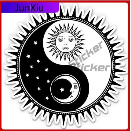 

Yin Yang Sun Moon Retro Car Laptop Boat Bumper Motor Home Vinyl Camper Van Accessory Trendy Aesthetic Unique Funny Vintage Cute