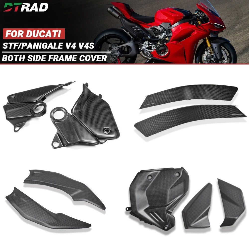 New For DUCATI Panigale V4 V4S 2025 2026+ Real Carbon Fiber Tank Side Panels Farme Cover Motorcycle Modification Fairing Kits