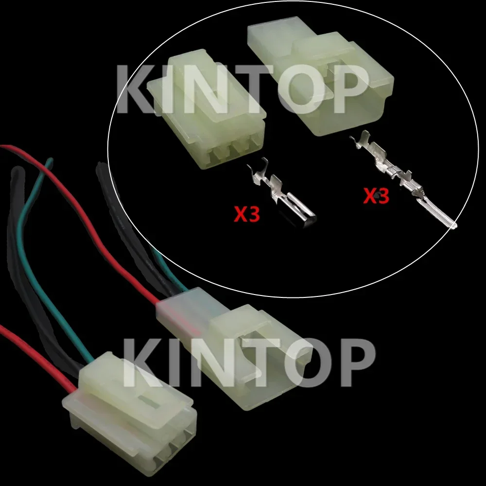 1 Set 3 Pins AC Assembly Auto Male Female Docking Electric Wire Plug 6090-1131 6090-1136 Car Wiring Terminal Socket With Wires