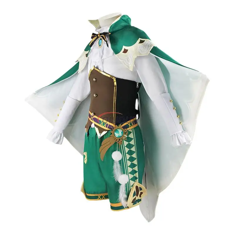 Genshin Impact Venti Barbatos Fantasia Cosplay Feminina, Uniforme de Jogo Anime, Carnaval de Halloween, Roupa de Quadrinhos, Peruca, Estilo Chinês