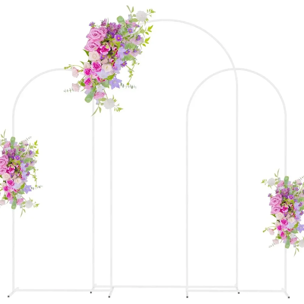 White Metal Arch Backdrop Stand, Wedding Arches, Floral Decoration, Anniversary, Baby Shower, Set of 3 Arched Frame