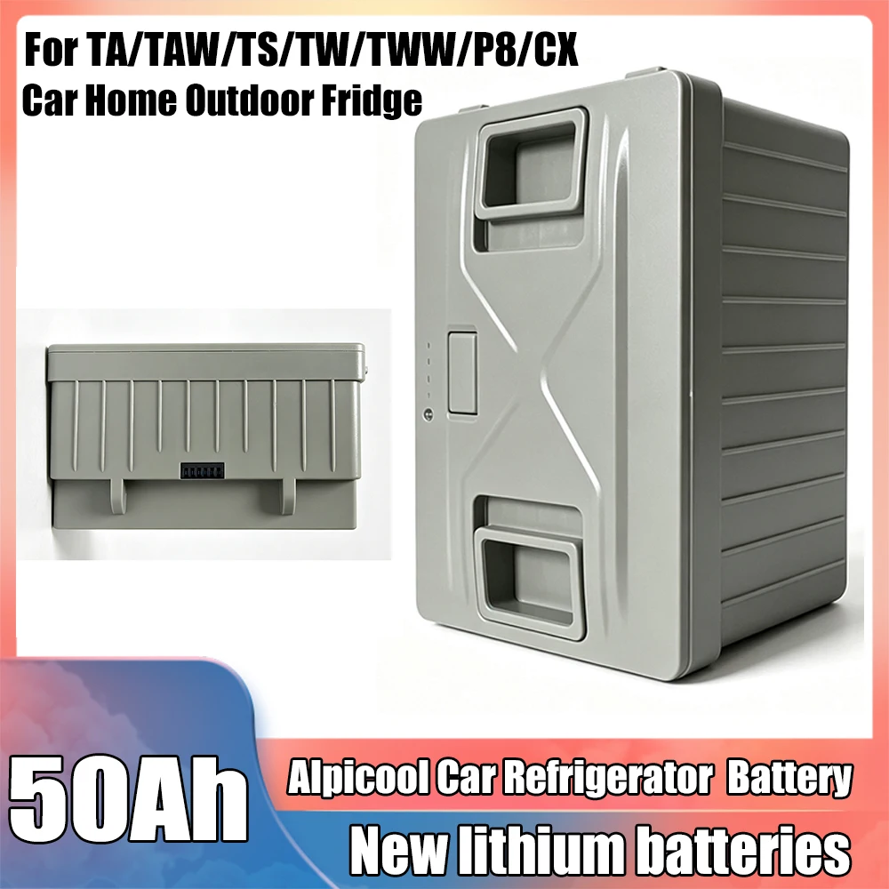 50Ah Removable Built-in Battery, Compatible For Alpicool Car Refrigerator, Fit TA TAW TS TW TWW P8 CX Car Home Outdoor Fridge