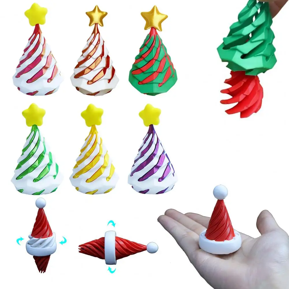 

3D Printed Spiral Cone Toy Christmas Tree Passthrough Sculpture Vortex Thread Illusion Stress Relief Mini Spiral Tree Fidget Toy