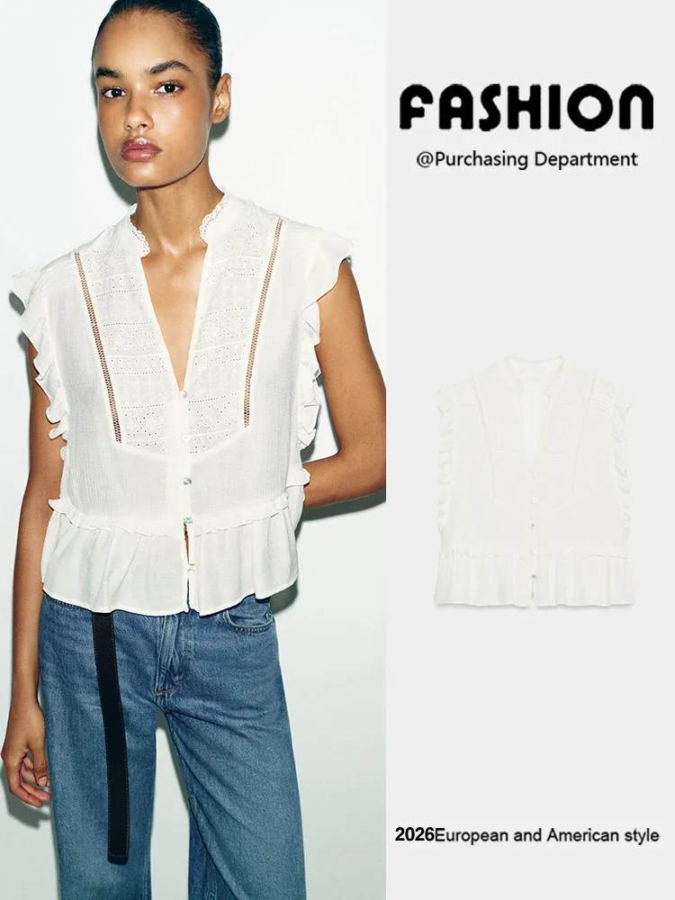New Summer Women's Fashionable round Neck Sleeveless Embroidered Top Layered Style Versatile Chinese Ethnic Clothing