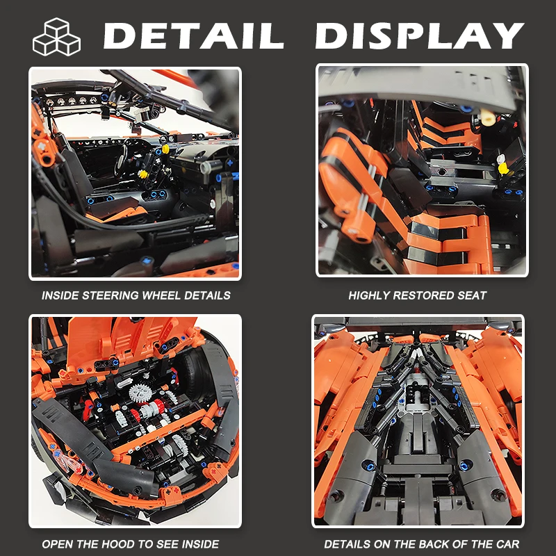 Bloques de construcción de supercoche de carreras P1 para niños, juego de montaje de tamaño 1:8, juguetes técnicos de plástico, regalos