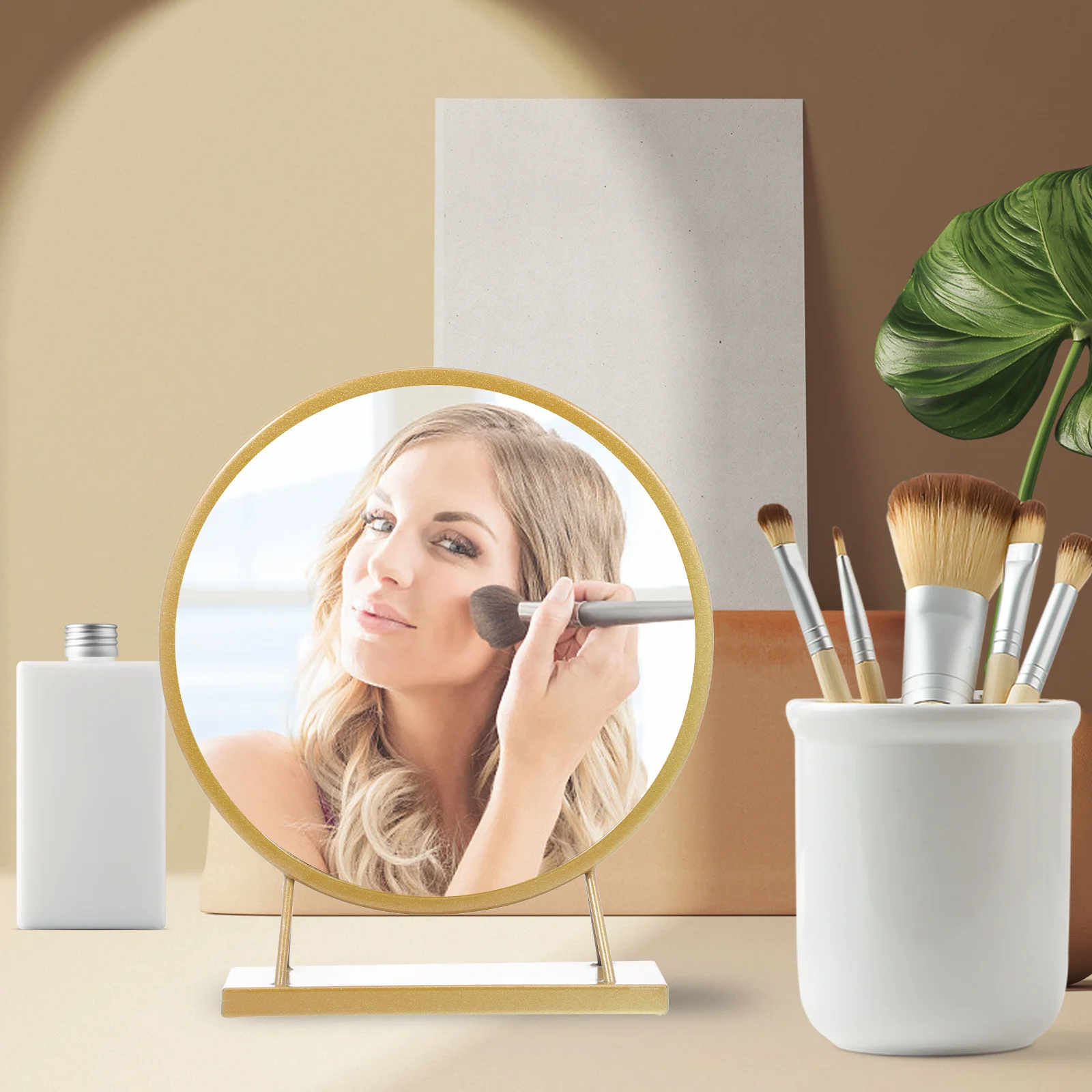 الإبداعية مرآة النمذجة المستديرة تصميم أنيق منضدية الحمام غرفة نوم كونترتوب خلع الملابس ديكور للطاولات مرآة النمذجة المستديرة