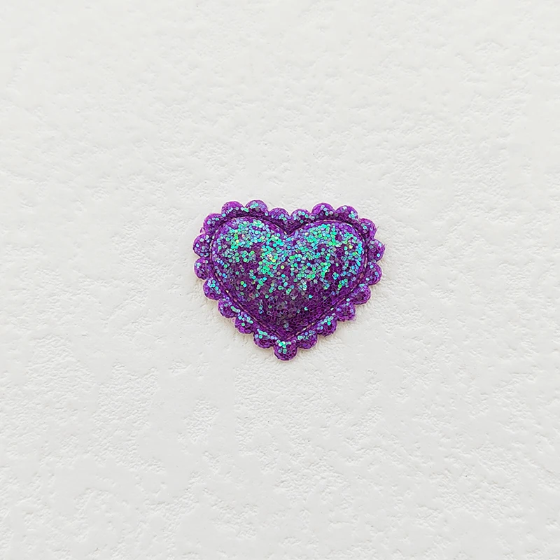 100 Stück 2,5x2,1CM Mini Glänzende Herz-Applikationen zum Aufnähen auf Kleidung, Hüten, DIY-Kopfbedeckungen, Haarspangen, Schleifen-Deko-Accessoires – Detail 11