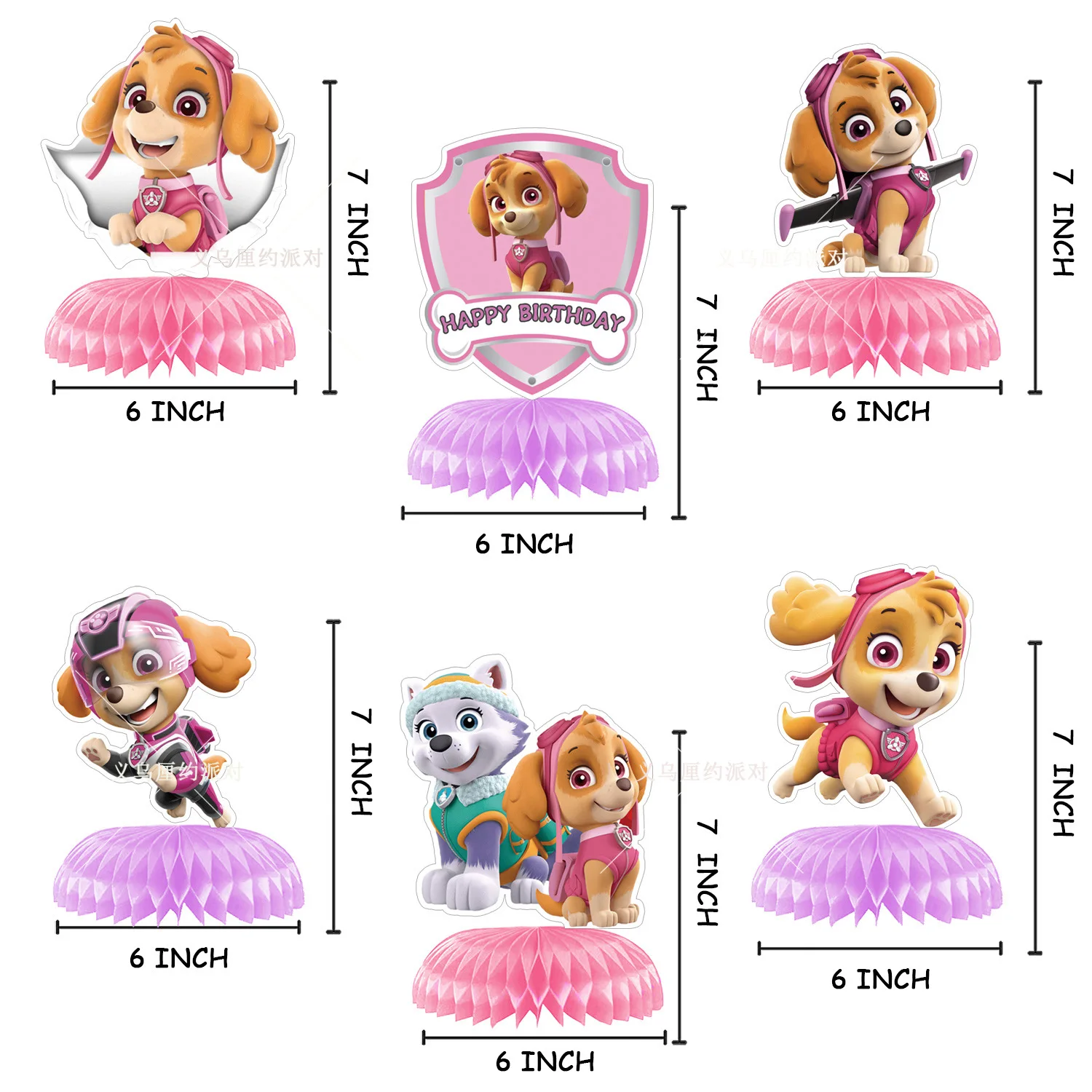 Paw Patrol Cartoon Theme Honeycomb Desktop Decor Birthday Party Table Toppers Decor Kids Baby Shower Gift Supplie