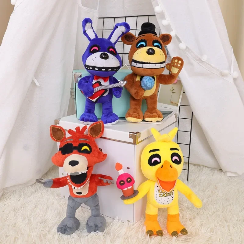 FNAF Freddy Plush Toy Five Night At Freddy Bonnie Chica Foxy Cute Plush Toys Stuffed Cartoon Figurine Model Statue Doll Kid Gift