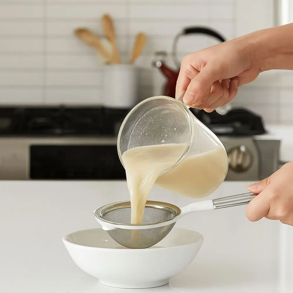 

Residue Separation Ultra-fine Mesh Filter Screen Reusable Anti-scalding Juice Strainer Hanging Flour Sieve Baking Tools